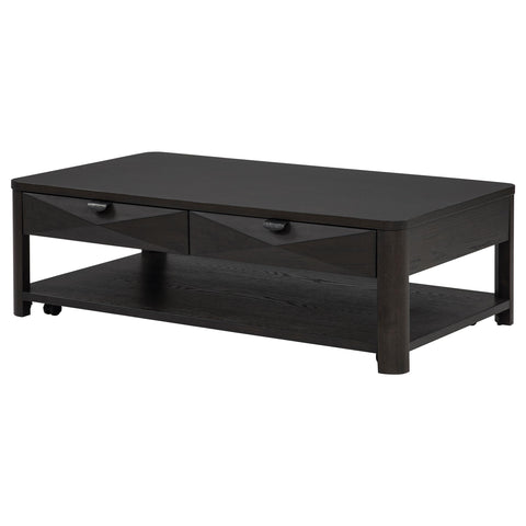 Felicity Wood Coffee Table with 2 Drawers and Shelf Coffee
