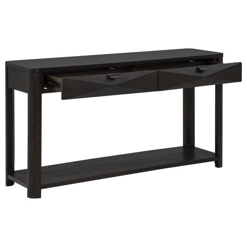 Felicity Sofa Console Table with 2 Drawers and Shelf Coffee