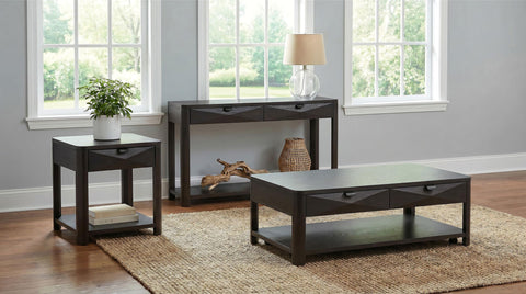 Felicity Sofa Console Table with 2 Drawers and Shelf Coffee