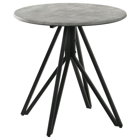 Bellatrix Round SmartTop Side End Table Cement and GunmetalCement