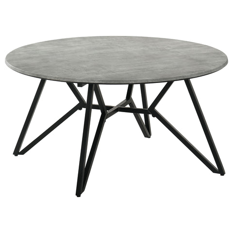 Bellatrix Round SmartTop Coffee Table Cement and GunmetalCement