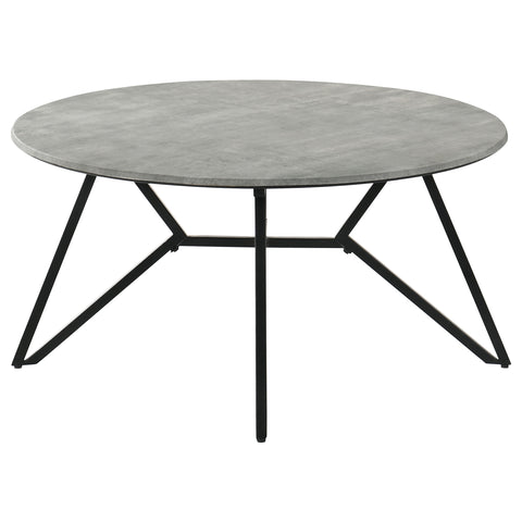 Bellatrix Round SmartTop Coffee Table Cement and GunmetalCement
