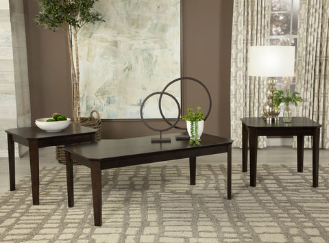 Karri 3-piece Coffee and End Table Set Dark BrownDark Brown