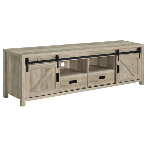 Marmore 2-door Engineered Wood 79" TV Stand Distressed PineDistressed Pine