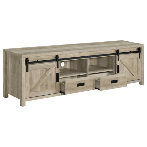 Marmore 2-door Engineered Wood 79" TV Stand Distressed PineDistressed Pine