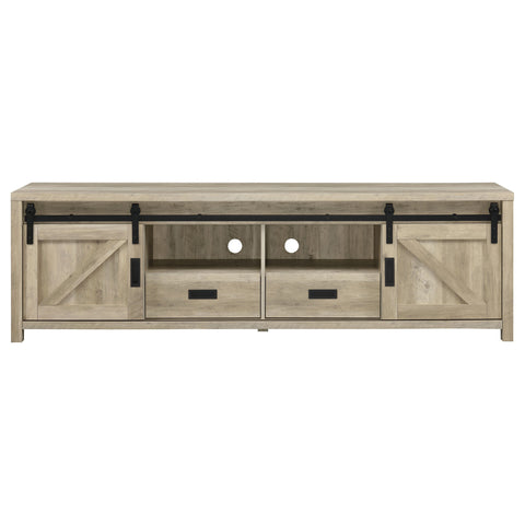 Marmore 2-door Engineered Wood 79" TV Stand Distressed PineDistressed Pine
