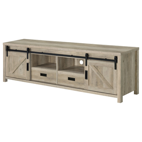 Marmore 2-door Engineered Wood 79" TV Stand Distressed PineDistressed Pine