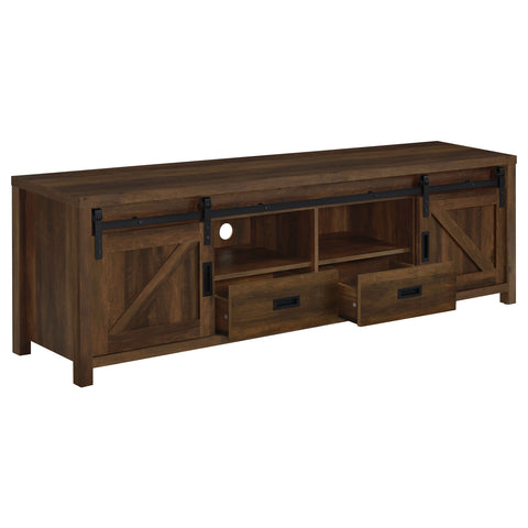 Marmore 2-door Engineered Wood 79" TV Stand Dark PineDark Pine