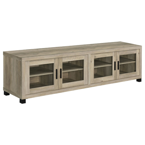 Leonard 4-door Engineered Wood 79" TV Stand Distressed PineDistressed Pine