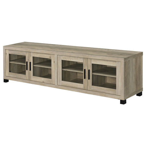 Leonard 4-door Engineered Wood 79" TV Stand Distressed PineDistressed Pine