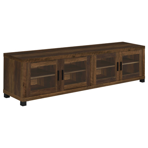 Leonard 4-door Engineered Wood 79" TV Stand Dark PineDark Pine
