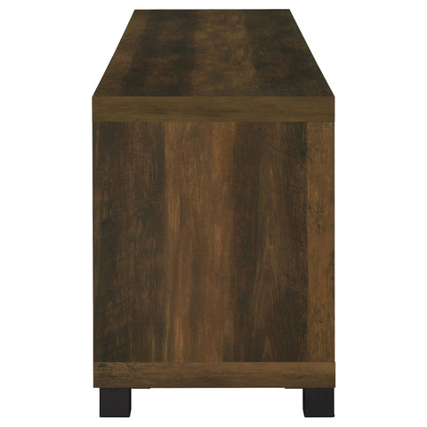 Leonard 4-door Engineered Wood 79" TV Stand Dark PineDark Pine