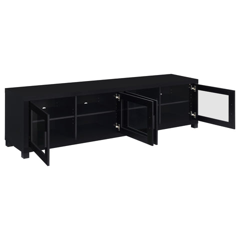 Chadwick 4-door Engineered Wood 79-inch TV Stand BlackBlack