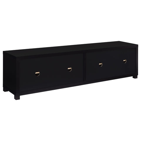 Chadwick 4-door Engineered Wood 79-inch TV Stand BlackBlack