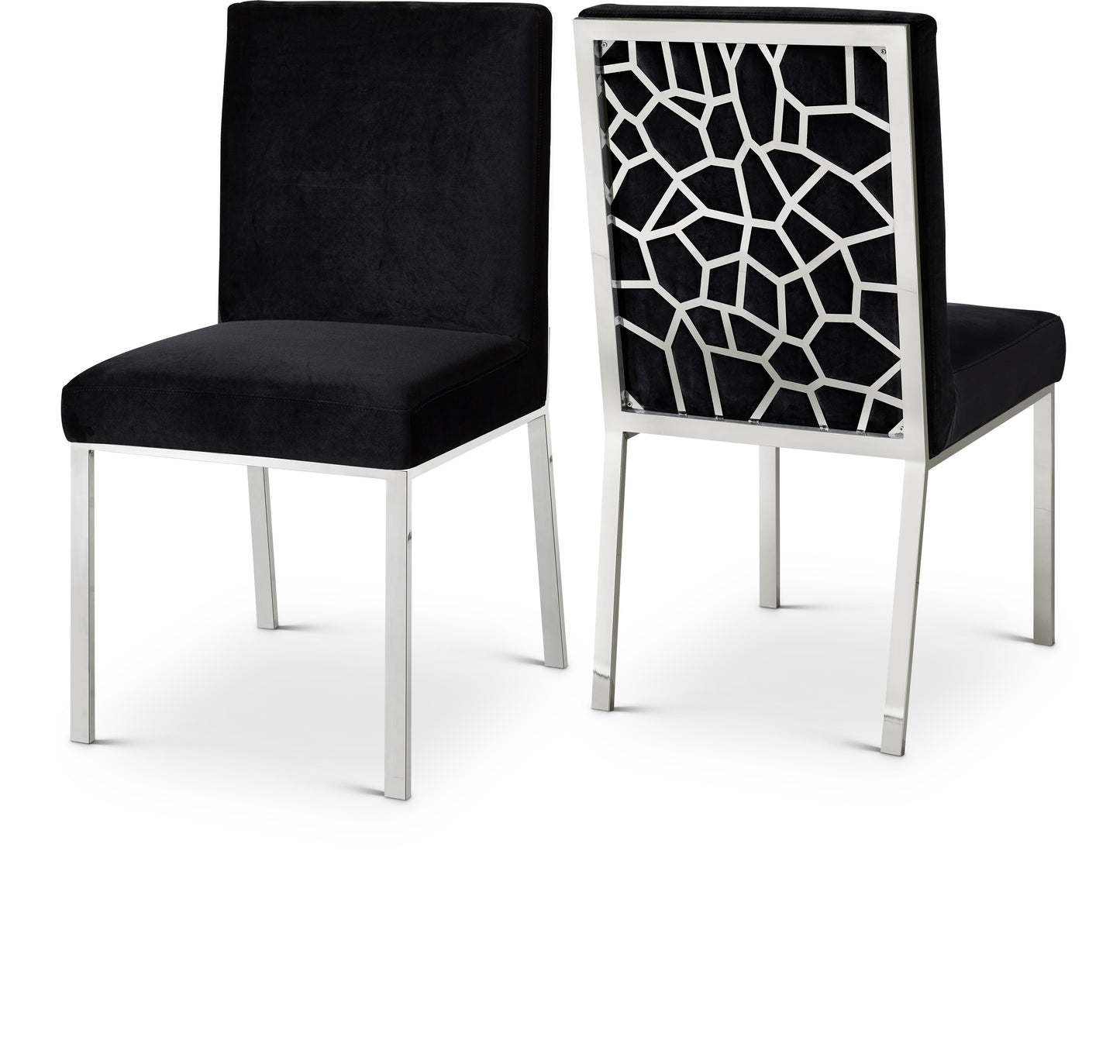 destin black velvet dining chair