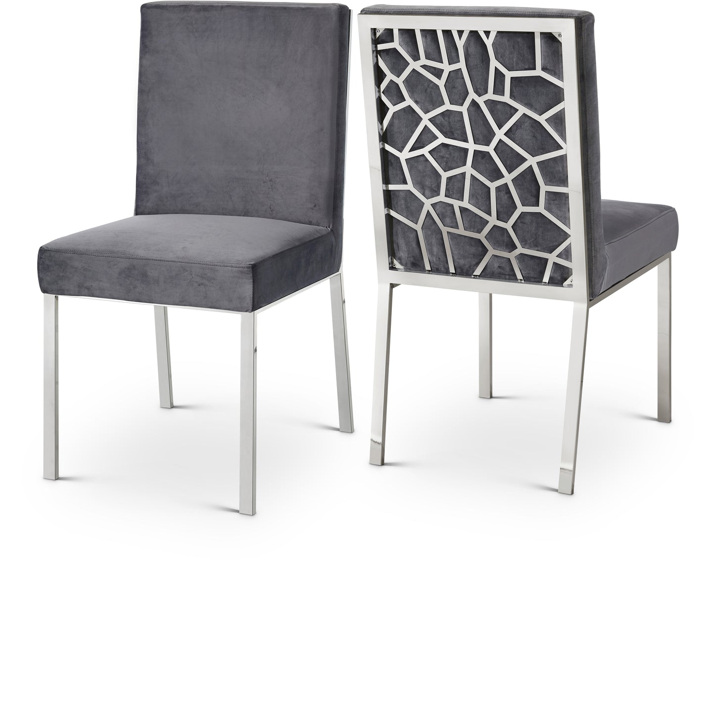 destin grey velvet dining chair