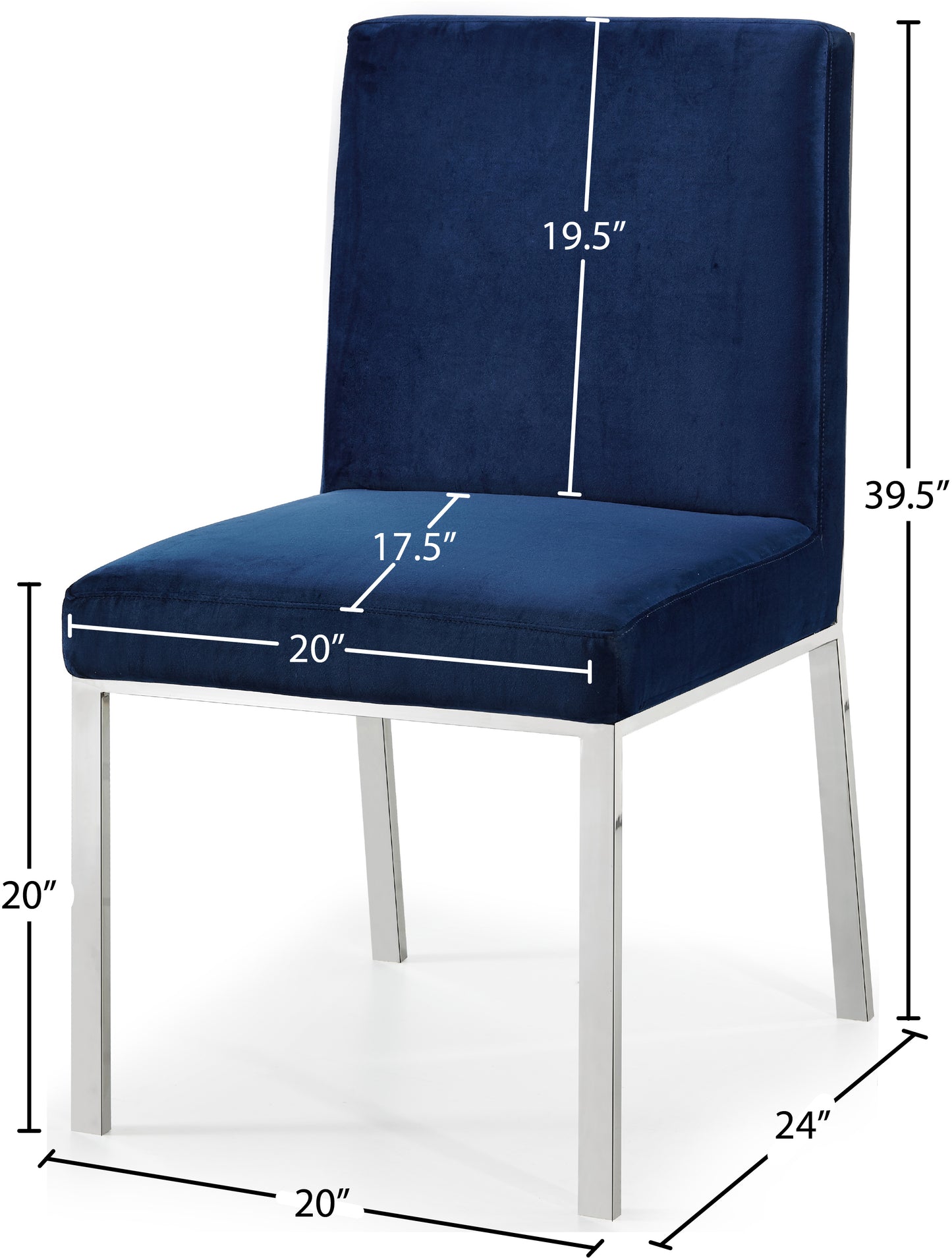 elegante navy velvet dining chair c