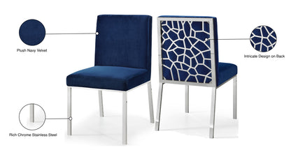 Elegante Navy Velvet Dining Chair C