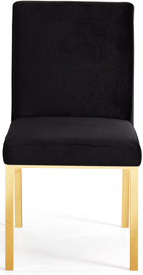 Quinn Black Velvet Upholstered Dining Chair, 2-Piece