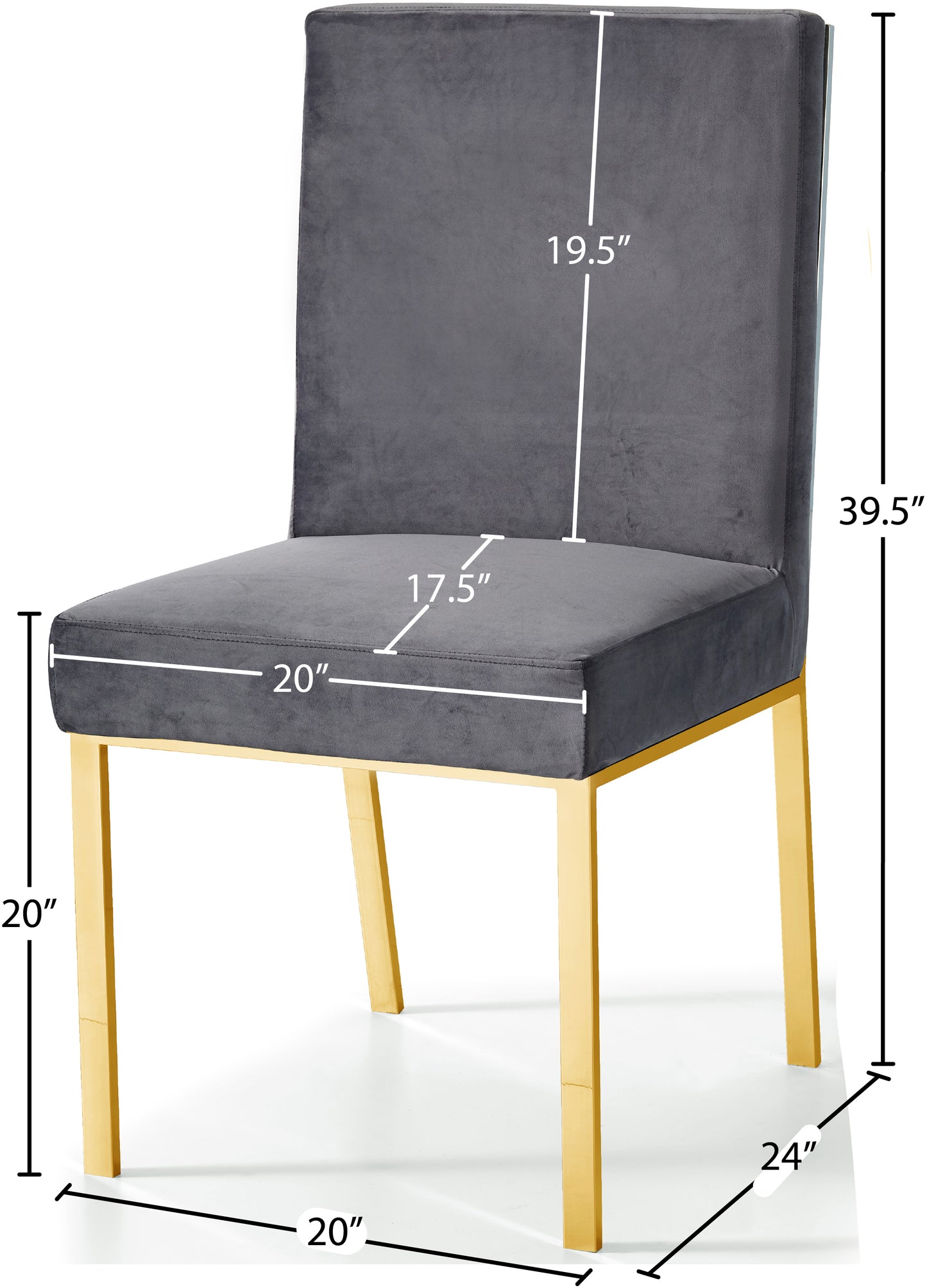 elegante grey velvet dining chair c