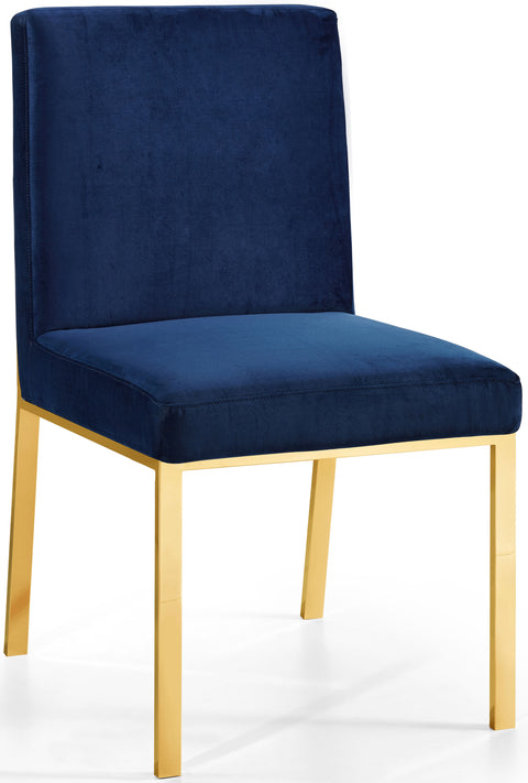 Quinn Navy Velvet Upholstered Dining Chair, 2-Piece