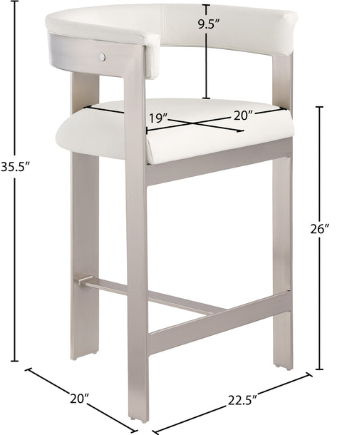Bubble Cream Vegan Leather Counter Stool
