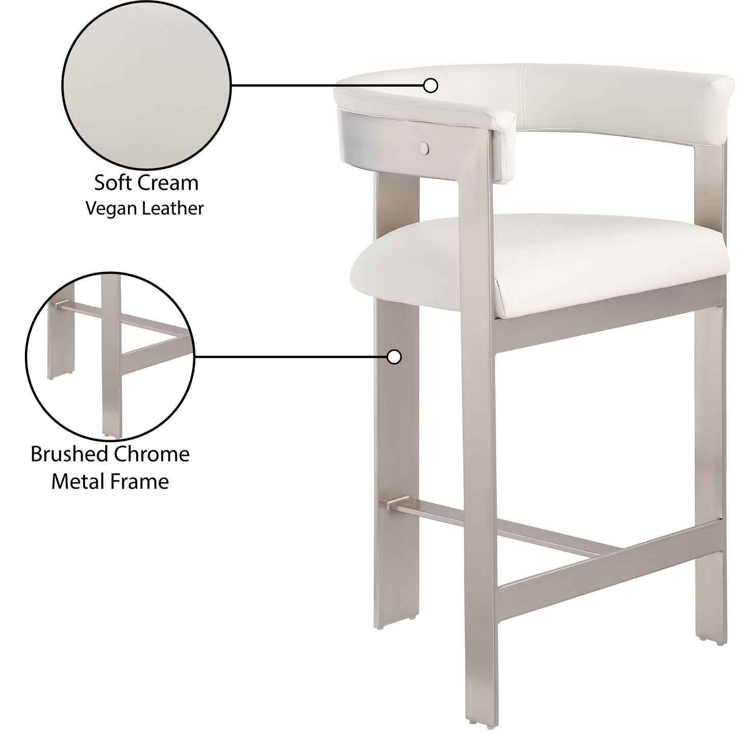 bubble cream vegan leather counter stool