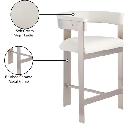 Bubble Cream Vegan Leather Counter Stool