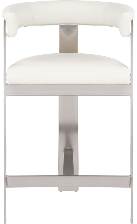Bubble Cream Vegan Leather Counter Stool