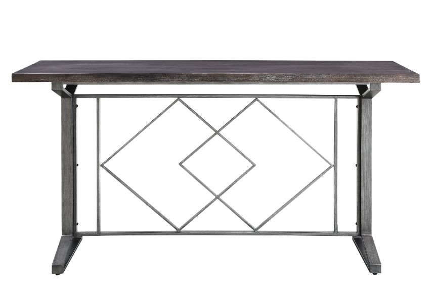 gianna counter height table, salvaged brown & black finish