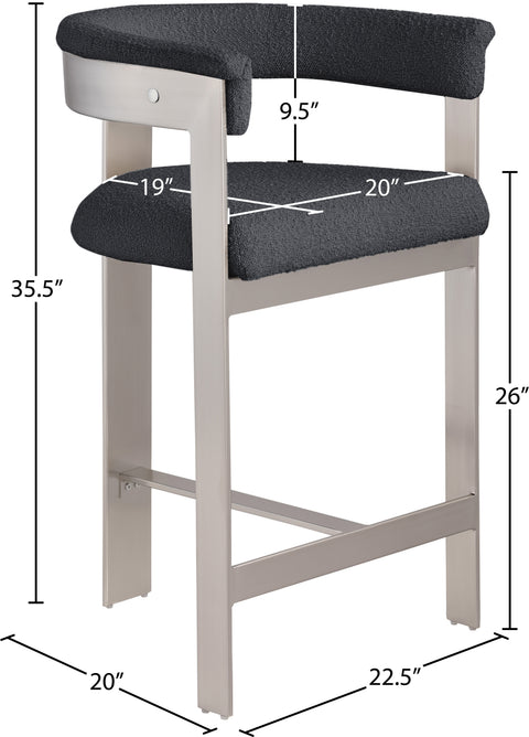 Nova Black Vegan Leather Upholstered Counter Stool, 2-Piece (Style 2) (Style 2)