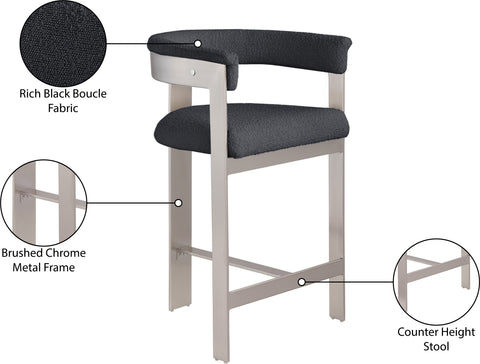Nova Black Vegan Leather Upholstered Counter Stool, 2-Piece (Style 2) (Style 2)