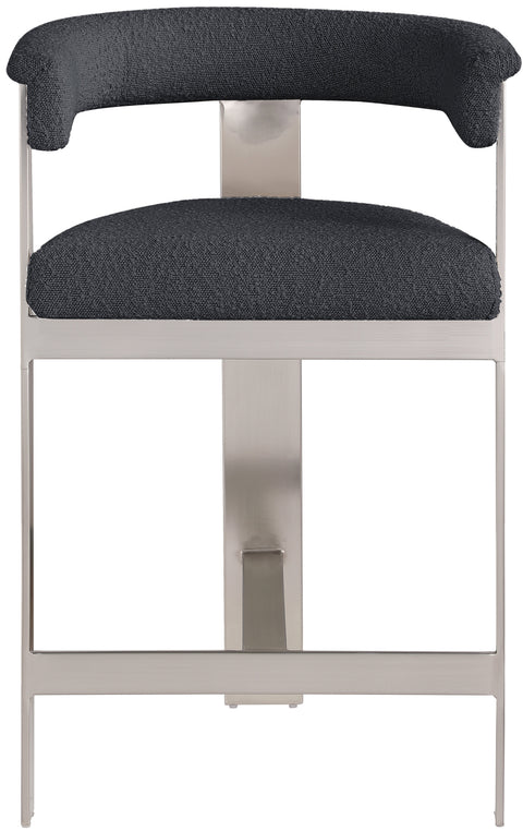 Rivas Black Boucle Fabric Counter Stool C