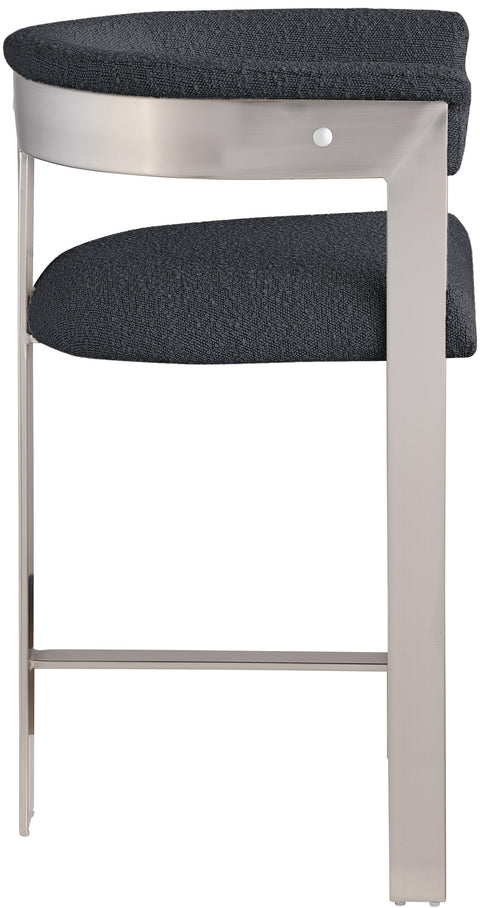 Rivas Black Boucle Fabric Counter Stool C