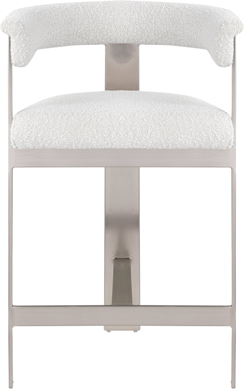 Rivas Cream Boucle Fabric Counter Stool C