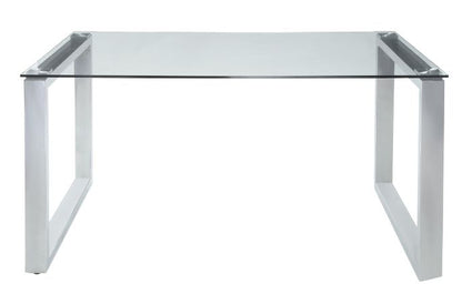 Glancio Dining Table, Clear Glass Top & Chrome Finish