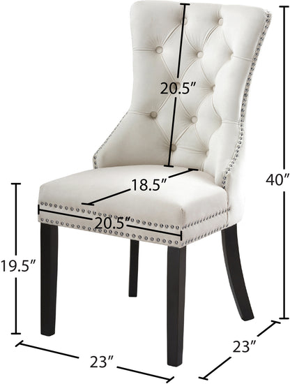 Emmet Cream Velvet Dining Chair C