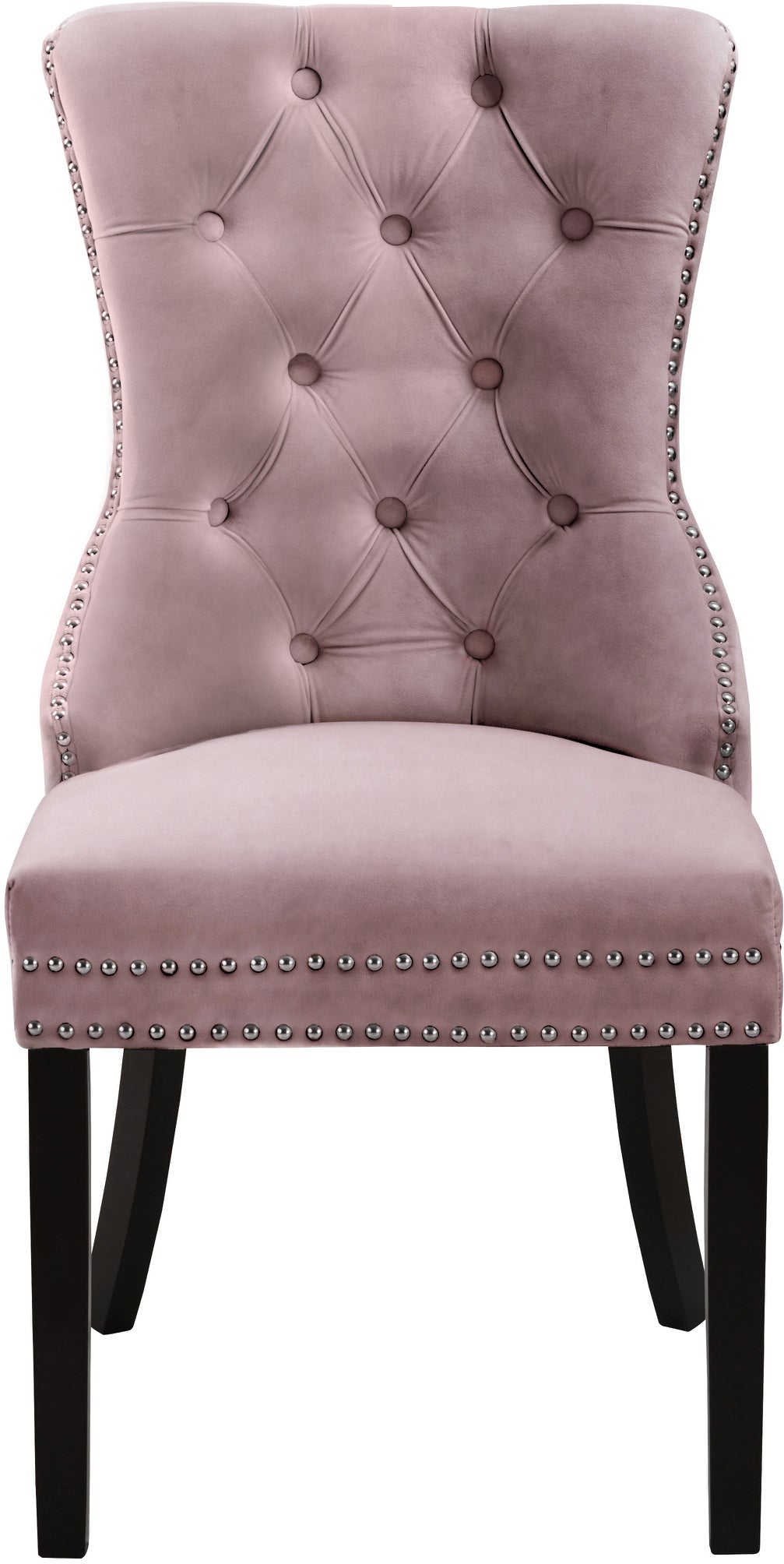 emmet pink velvet dining chair c