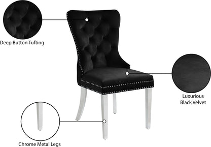 XOXO Black Velvet Dining Chair C