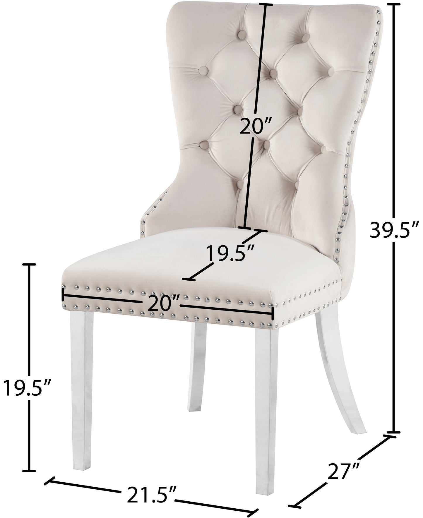 xoxo cream velvet dining chair c