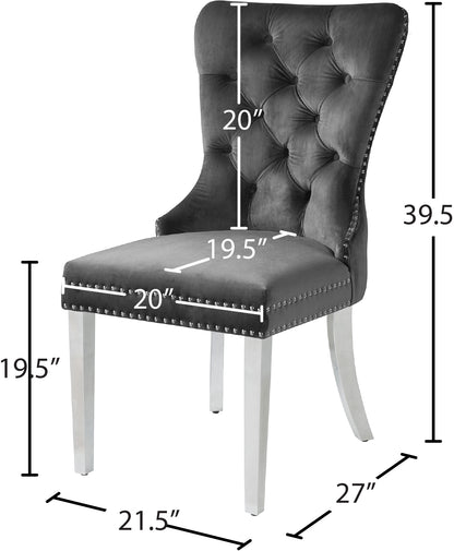 XOXO Grey Velvet Dining Chair C