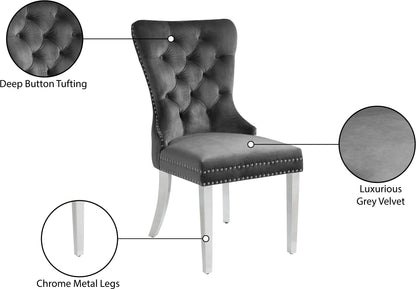 XOXO Grey Velvet Dining Chair C