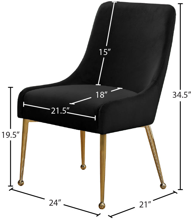 lana black velvet dining chair black