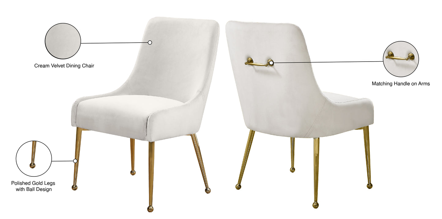 lana cream velvet dining chair cream