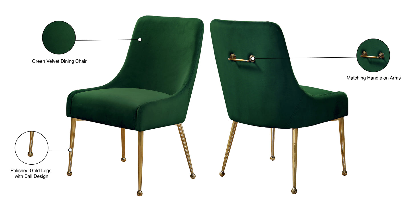 lana green velvet dining chair green