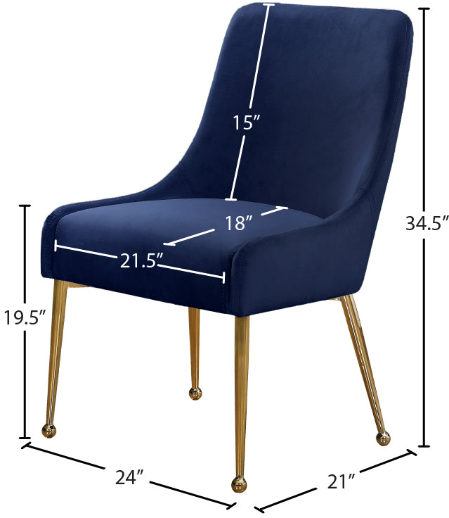 lana navy velvet dining chair navy