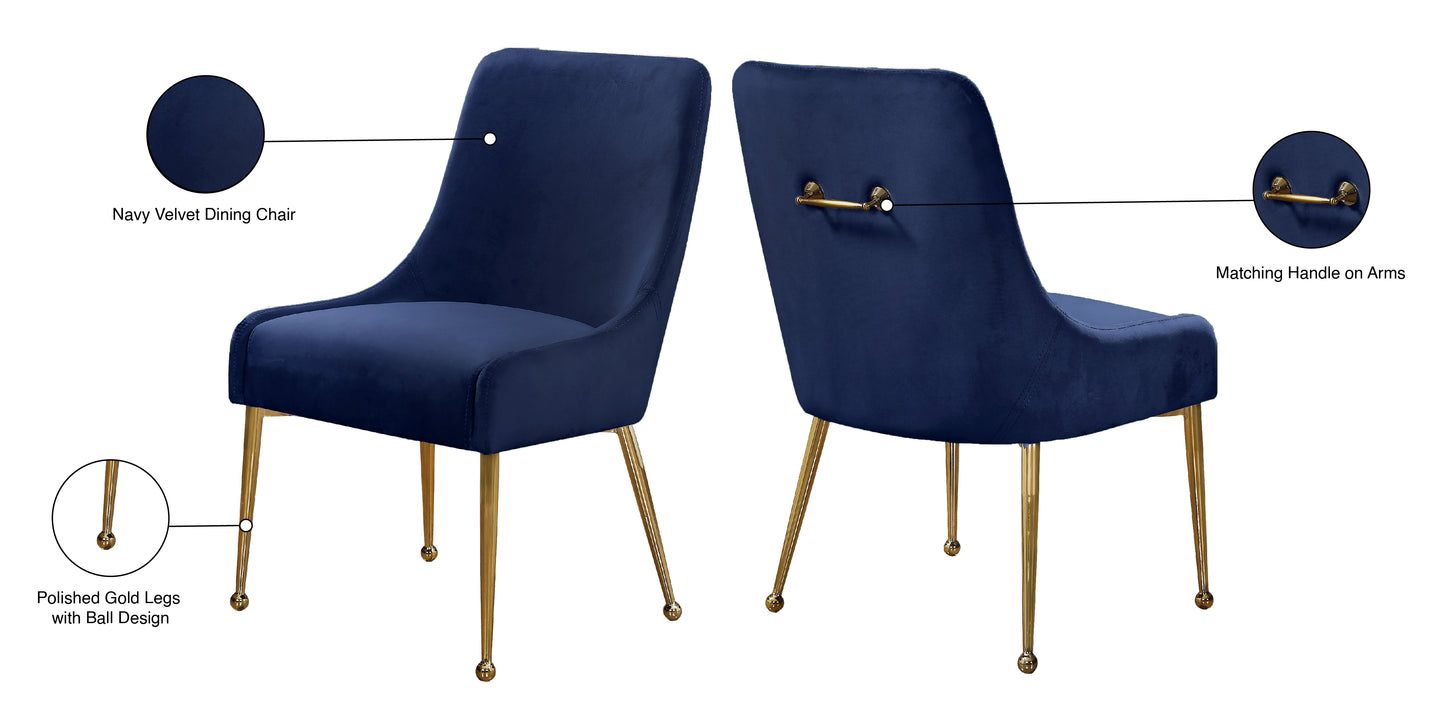 lana navy velvet dining chair navy