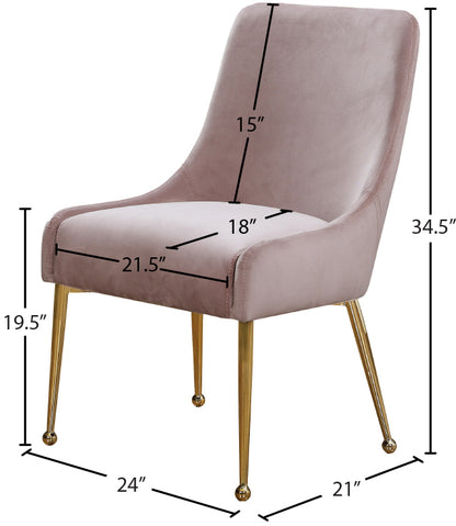 Lana Pink Velvet Dining Chair Pink