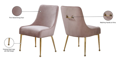 Lana Pink Velvet Dining Chair Pink