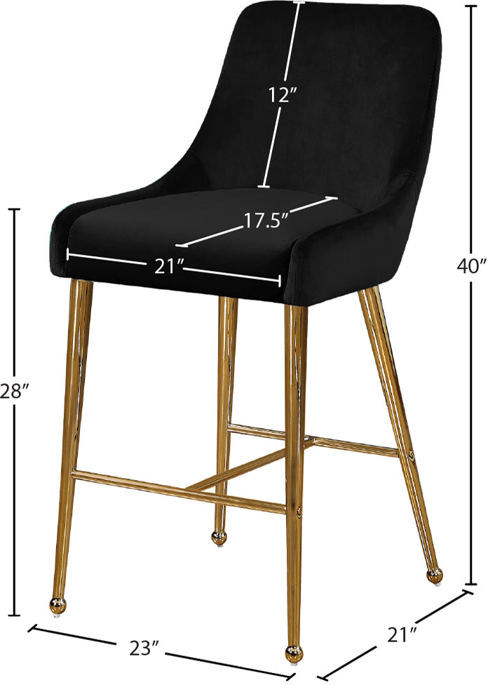 lana black velvet stool black